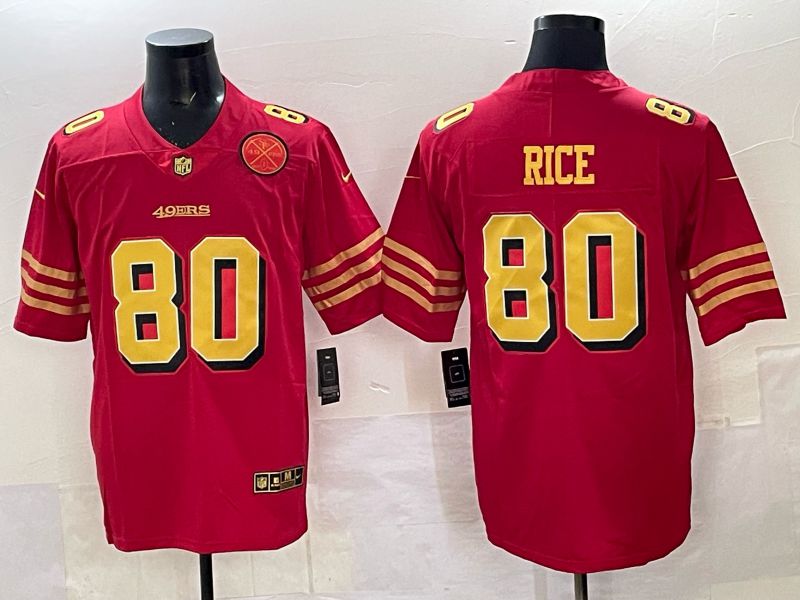 Men Nike San Francisco 49ers #80 Rice Red Limited NFL 2025 Jersey 0027